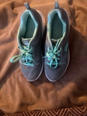Skechers Women's Gray and Teal Athletic Sneakers